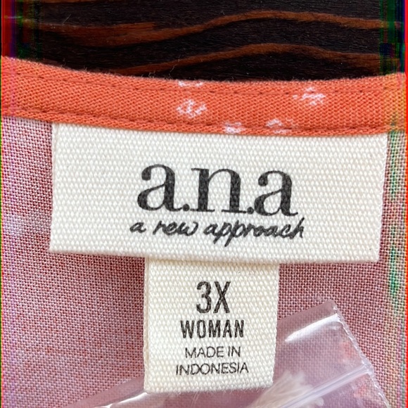 a.n.a. Short Sleeve, V-Neck T-Shirt Dress, Marmalade Orange |3X - Picture 7 of 11